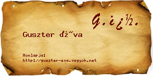 Guszter Éva névjegykártya